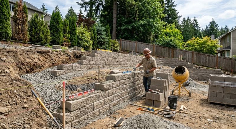 Block Retaining Wall Installation in Daytona Beach, FL