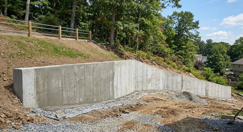 Retention Wall Construction in Rockwall, TX